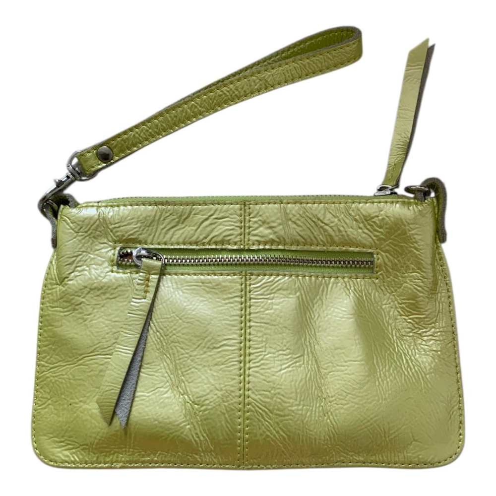 Dissonance Clutch Green Leather Small